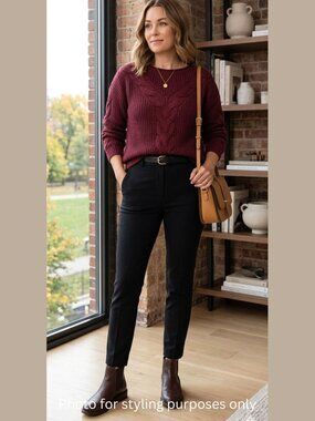 LC Lauren Conrad Maroon Cable Knit Sweater